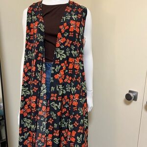NWT - Lularoe floral long cardigan - Size XS